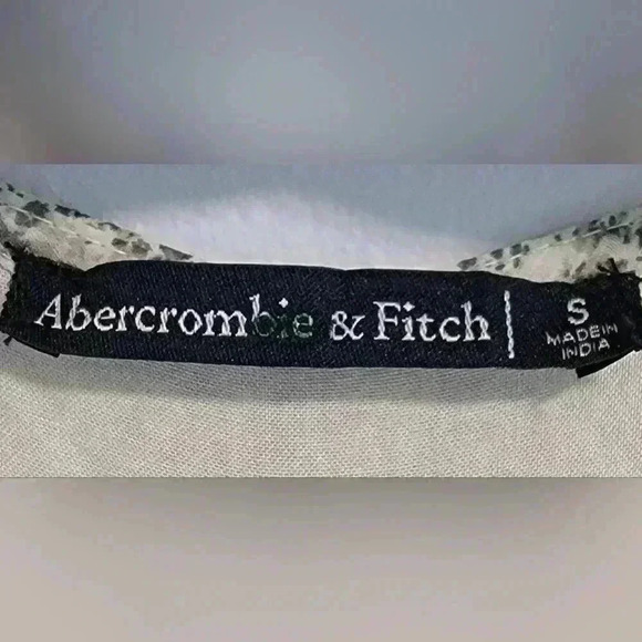 Abercrombie & Fitch Snake Print Wrap Mini Dress A-line Flare Gray Cream Size S - Picture 4 of 4